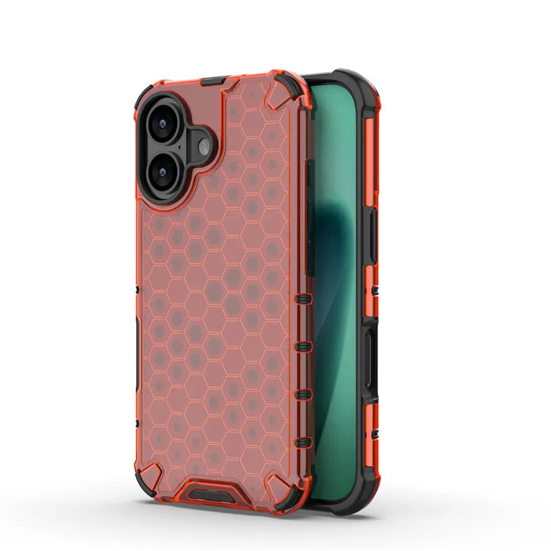 Funda rígida y resistente con diseño de panal para iPhone