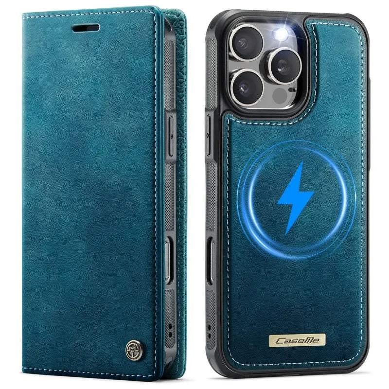 Magnetic Magsafe Leather Wallet Case for iPhone