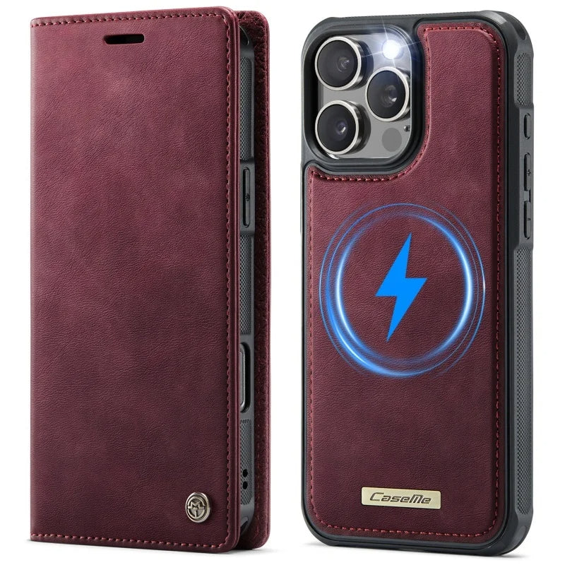 Magnetic Magsafe Leather Wallet Case for iPhone