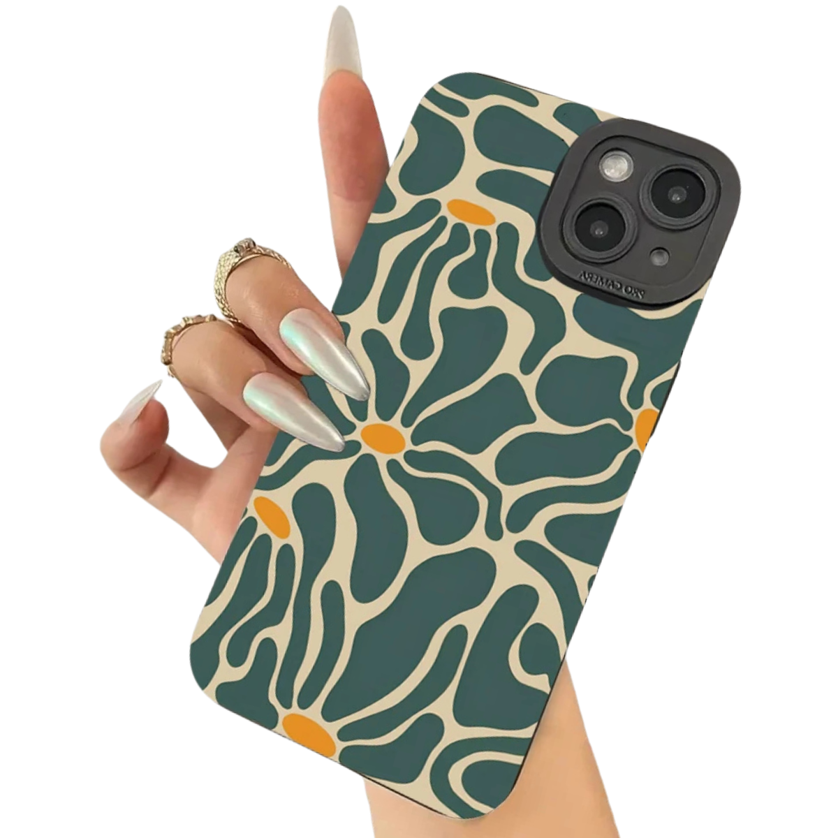 Floral and Geometric Patchwork Soft iPhone Case