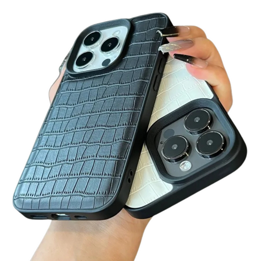 Vintage Croc Texture Shockproof PU Leather iPhone Case