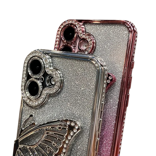 Sparkling Rhinestone 3D Butterfly Glitter iPhone Case