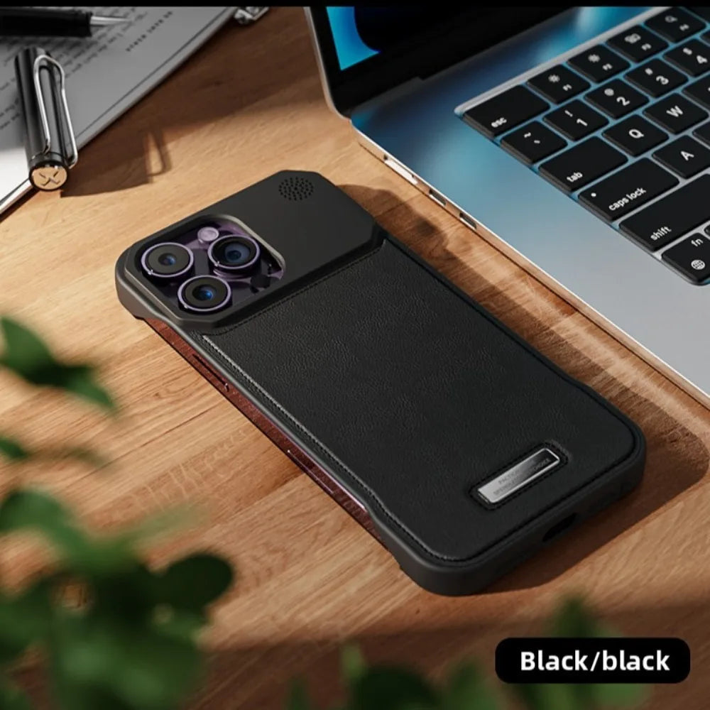 Borderless PU Leather Magnetic Aromatherapy iPhone Case