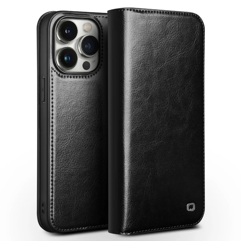 QIALINO Leather iPhone Case – Slim & Stylish