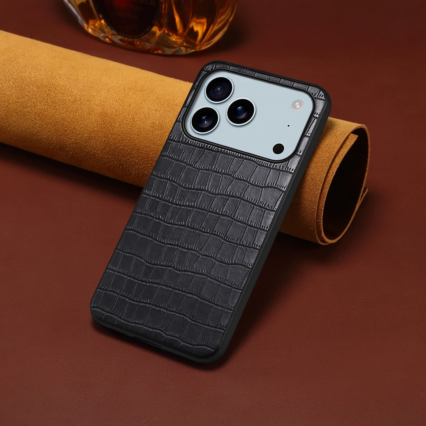 Matte Shockproof PU Leather Case for iPhone