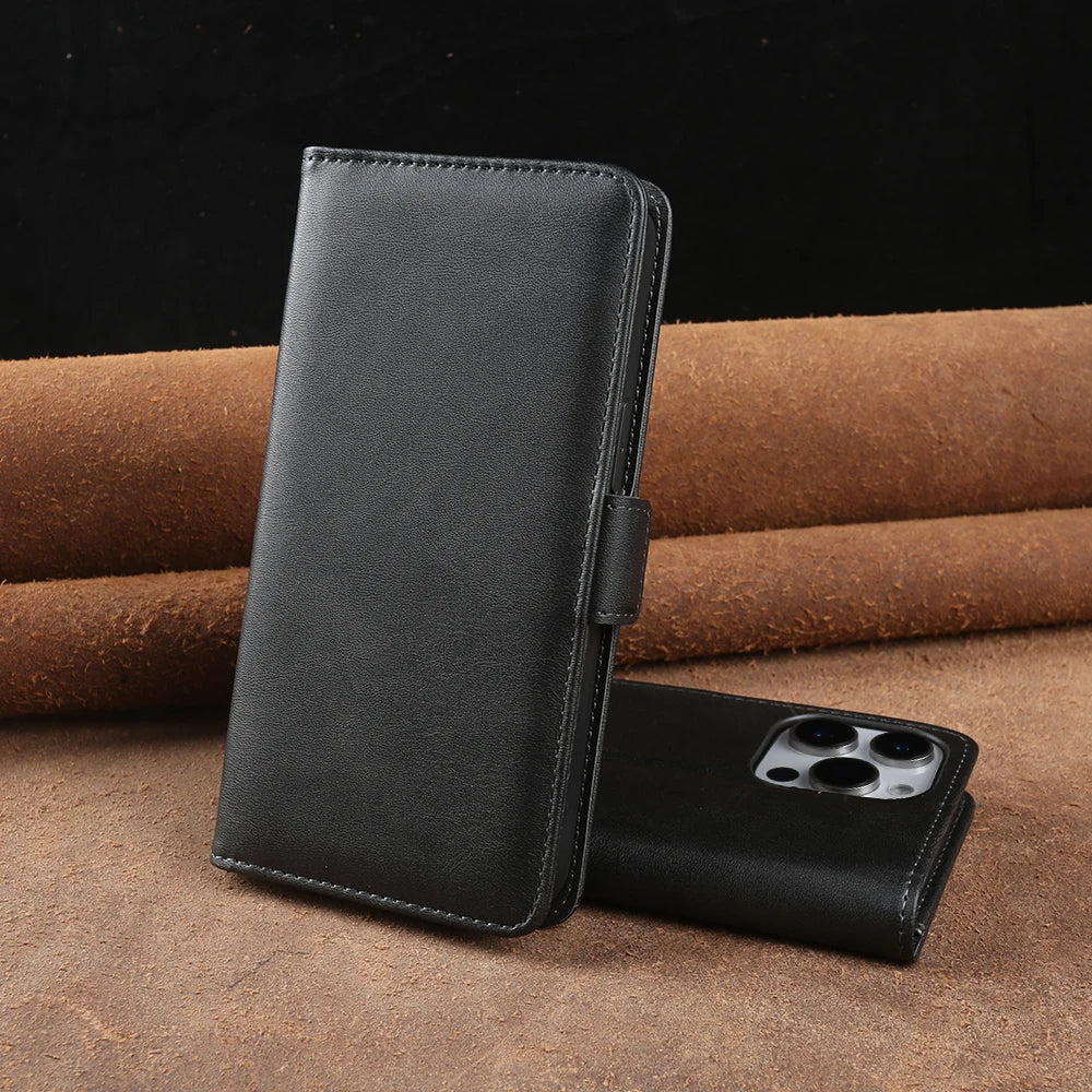 Smooth Magnetic PU Leather Case for iPhone