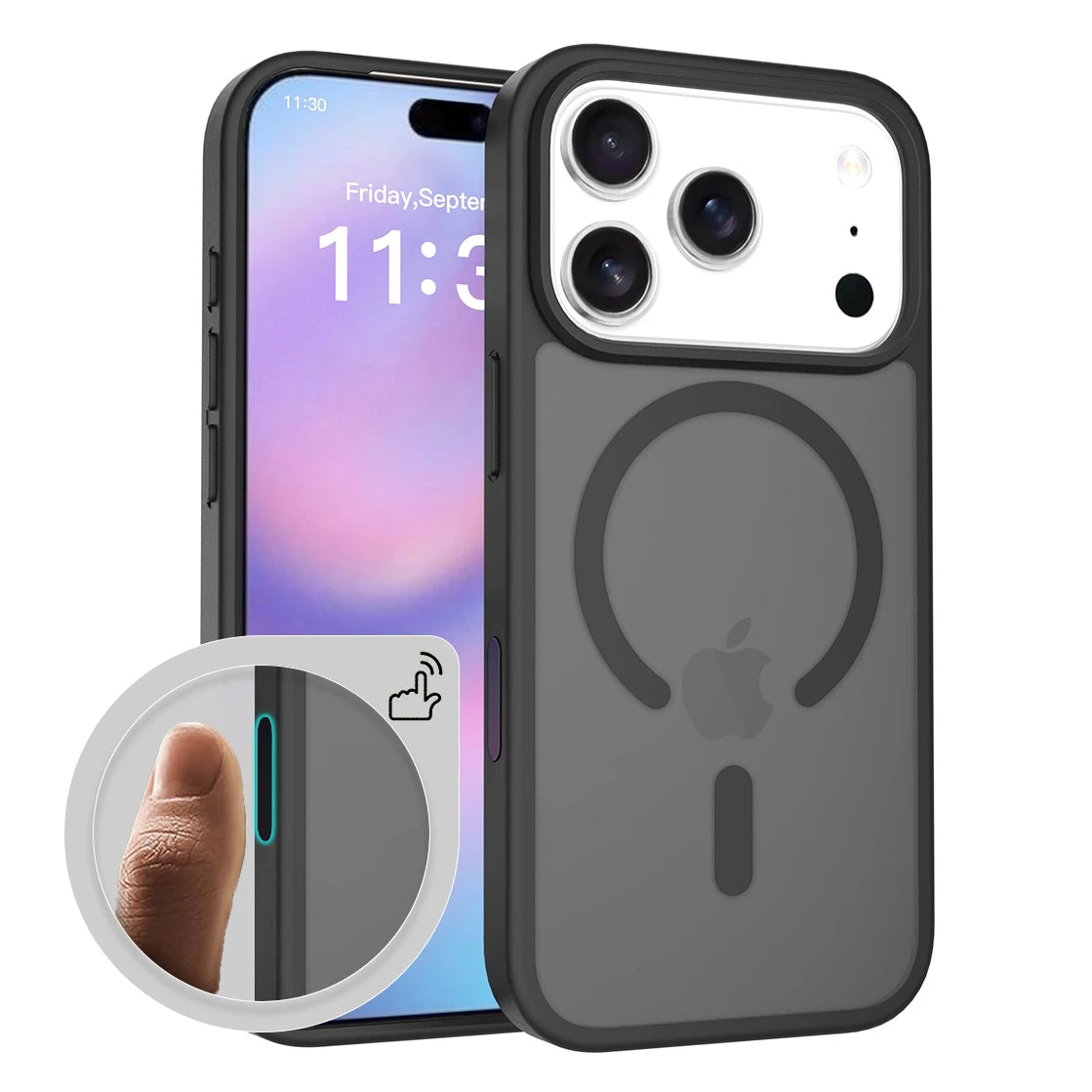 Funda translúcida mate MagSafe a prueba de golpes para iPhone