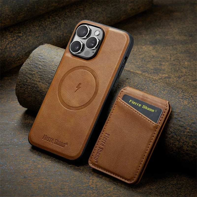 Detachable MagSafe Leather iPhone Case with Card Slots
