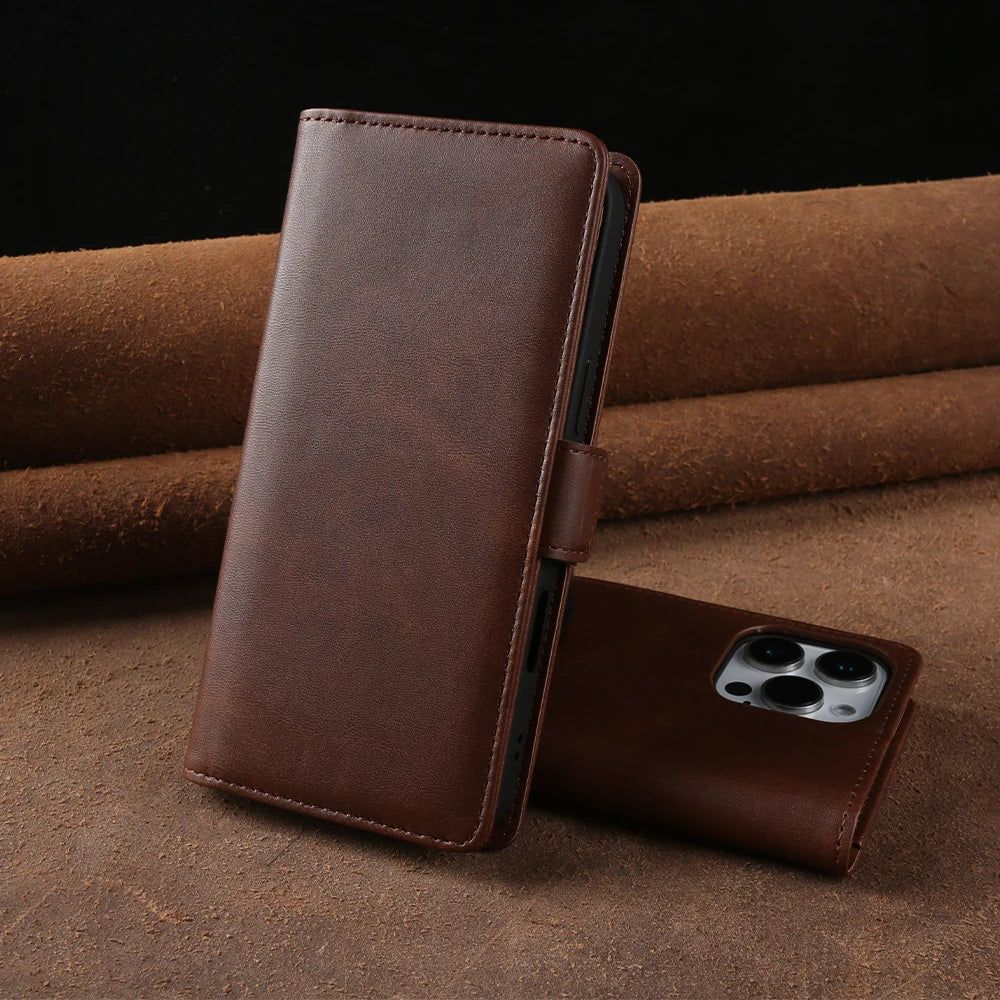 Smooth Magnetic PU Leather Case for iPhone