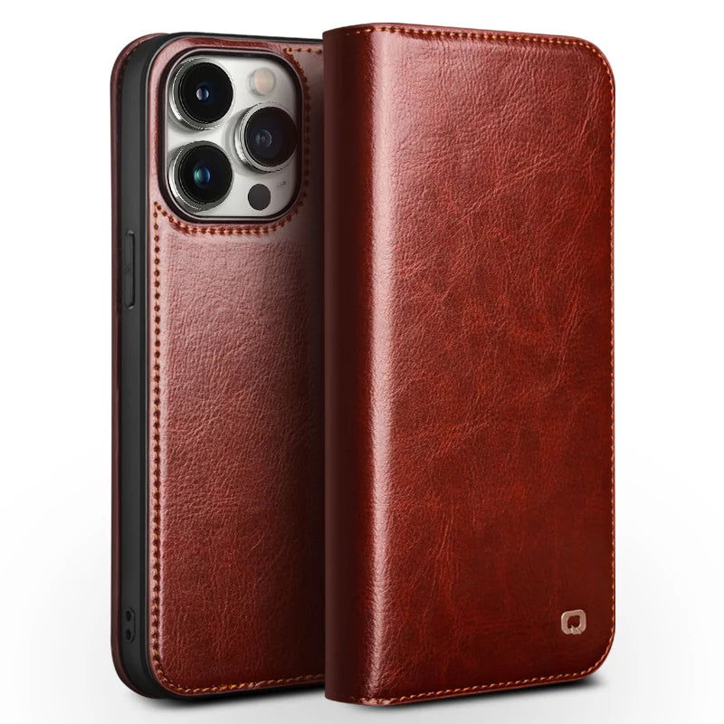 QIALINO Leather iPhone Case – Slim & Stylish