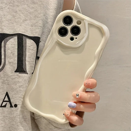3D Wave Shockproof iPhone Case with Lens Protection