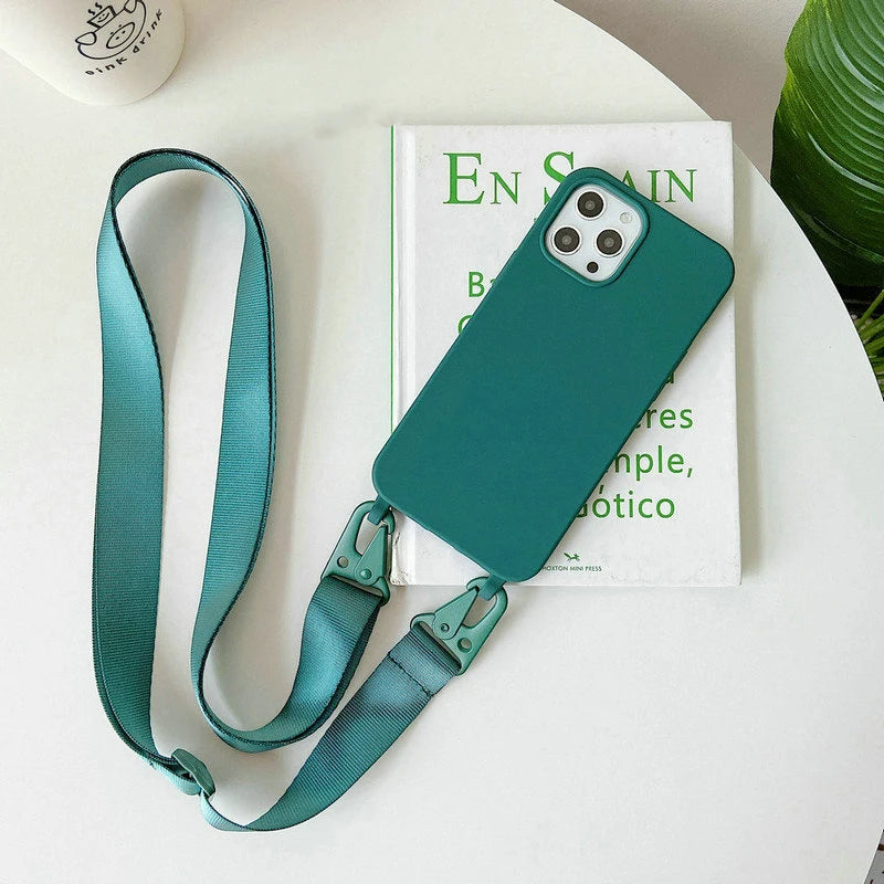 Crossbody Silicone iPhone Case with Lanyard Strap