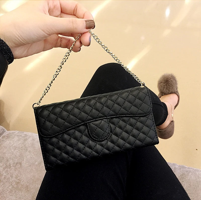 Lambskin Leather Crossbody Wallet Case for iPhone