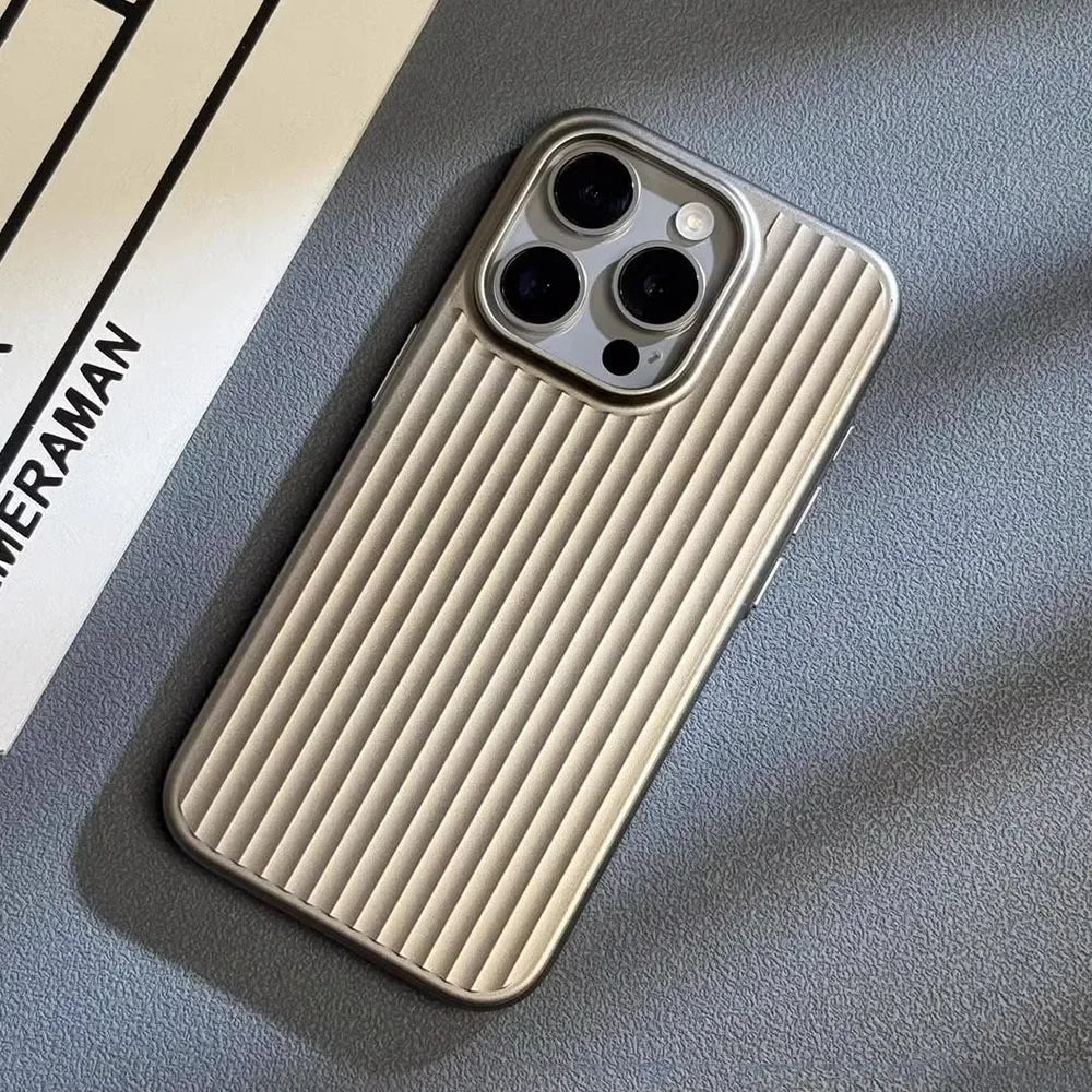 Elegante funda rígida para iPhone, de estilo empresarial y anticaídas