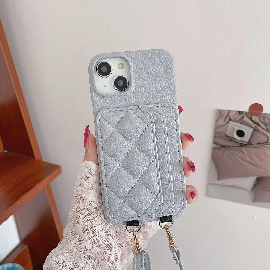 Chic Crossbody Card Slots Wallet iPhone Case