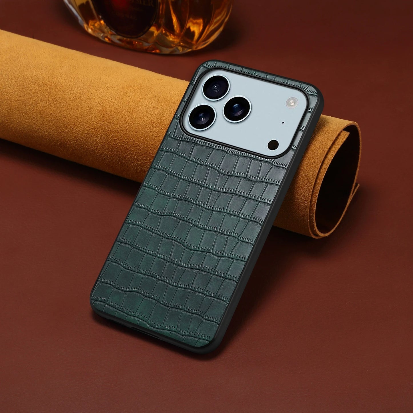 Matte Shockproof PU Leather Case for iPhone