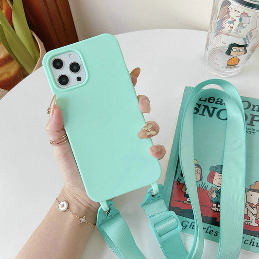Crossbody Silicone iPhone Case with Lanyard Strap