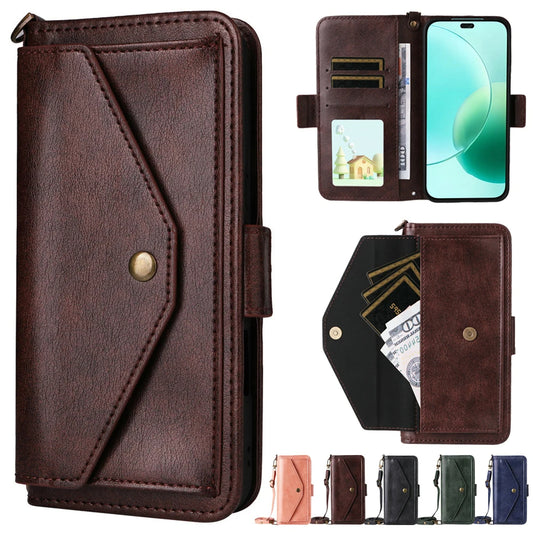Multifunction iPhone Wallet Case with Shoulder Strap