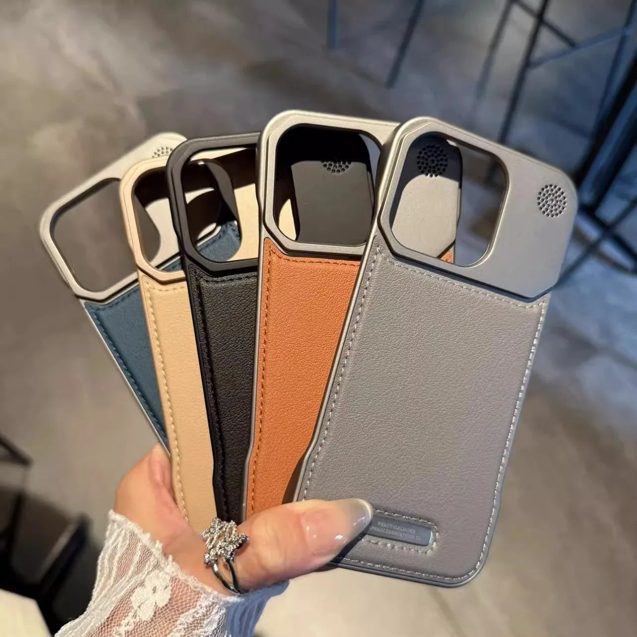 Elegant Magnetic Leather iPhone Case with Scent Diffuser