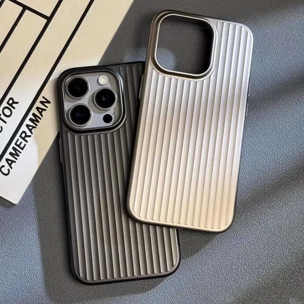 Elegante funda rígida para iPhone, de estilo empresarial y anticaídas