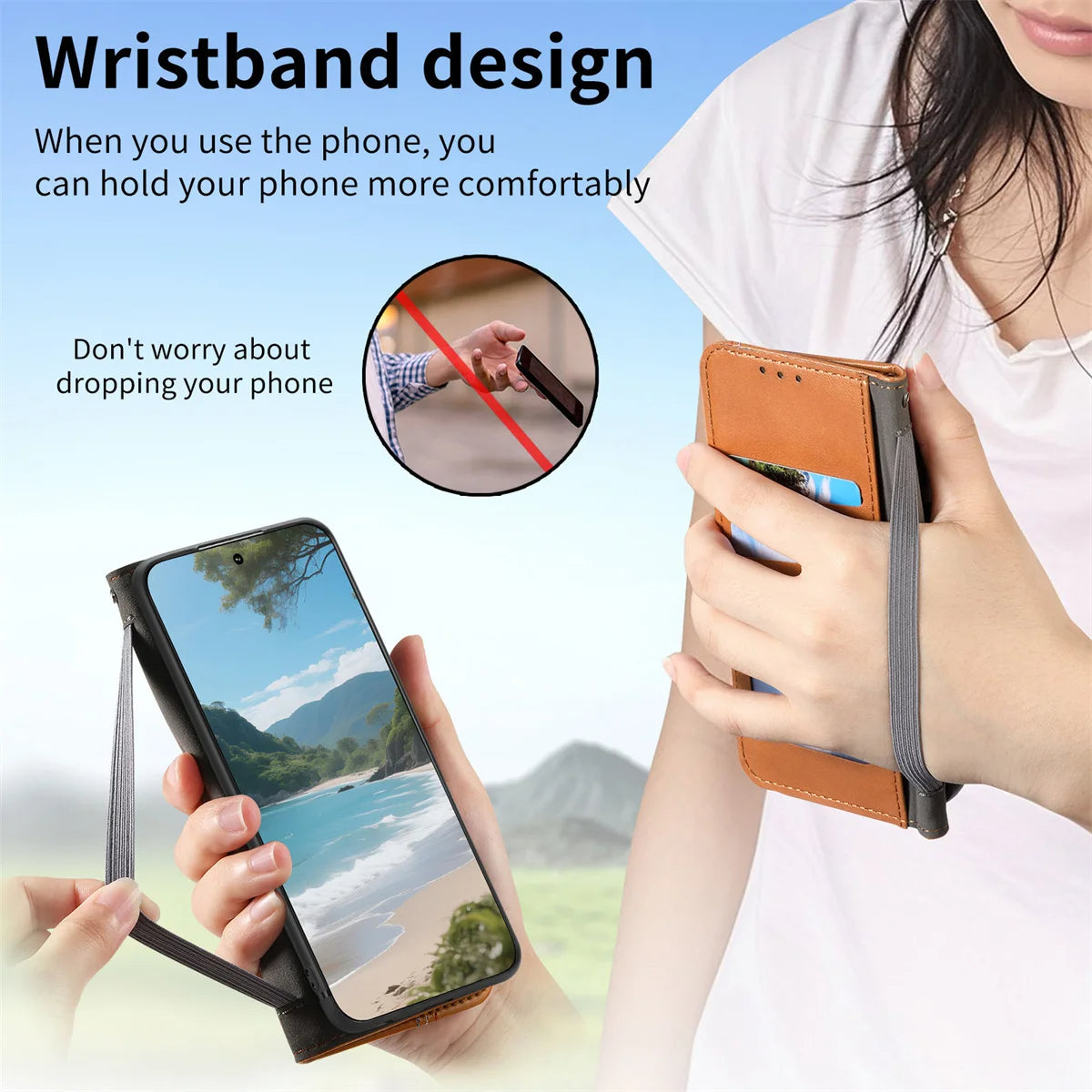 Vintage Leather Card Slot Flip Wallet iPhone Case