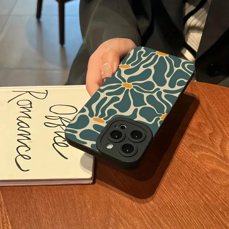Floral and Geometric Patchwork Soft iPhone Case