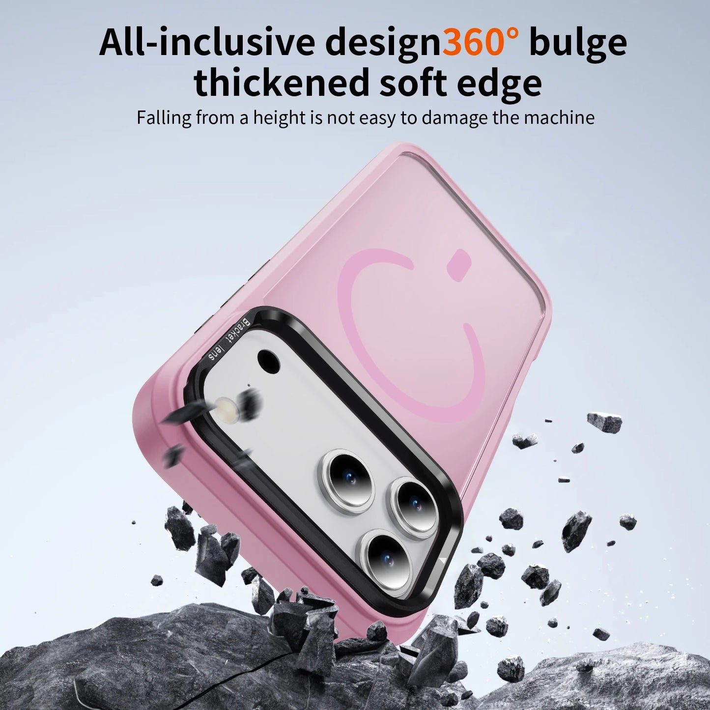 Funda acrílica MagSafe de grado militar para iPhone con soporte