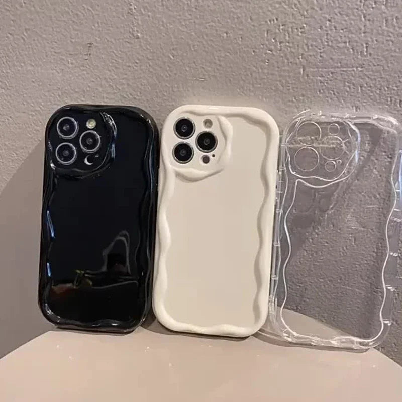 3D Wave Shockproof iPhone Case with Lens Protection