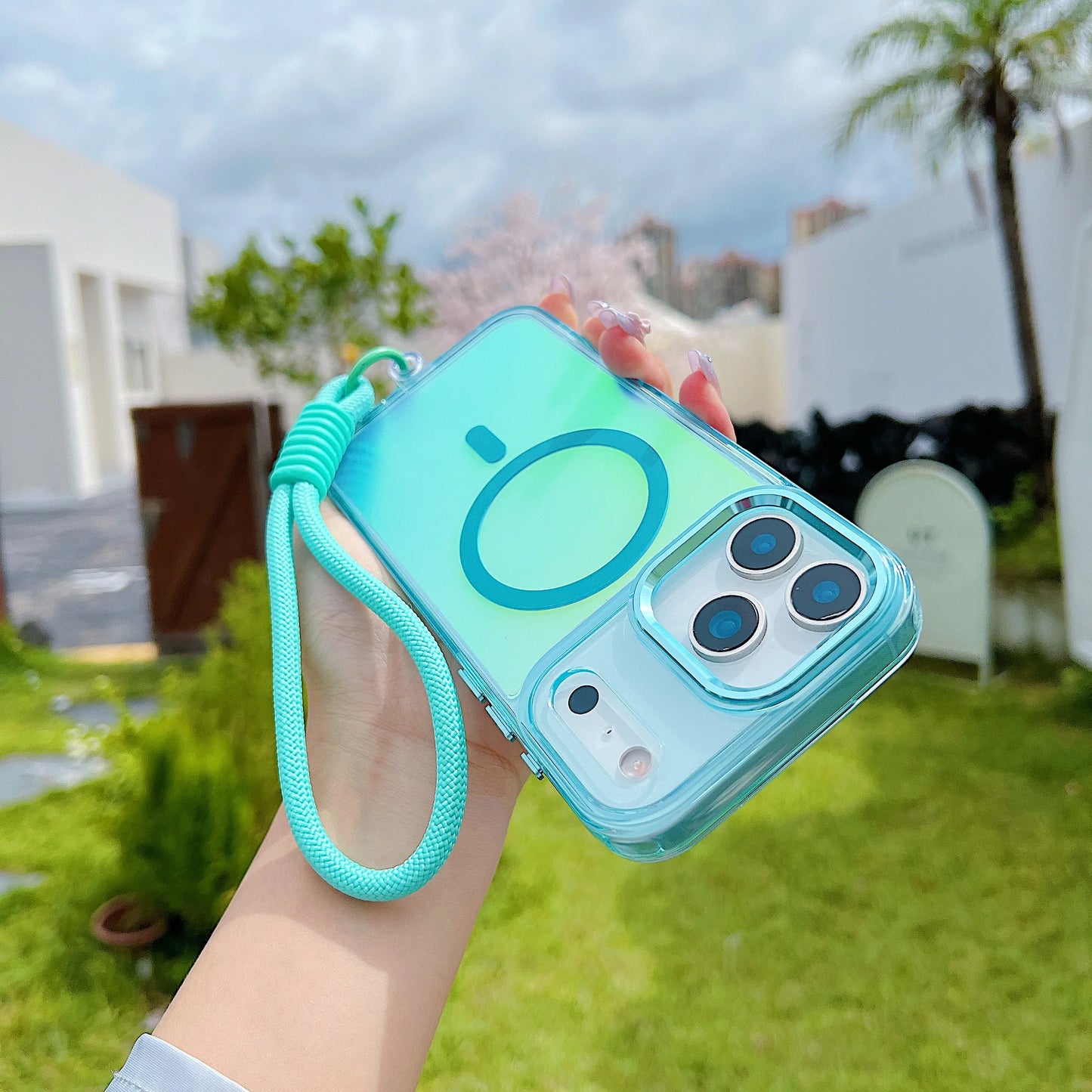 Shockproof Chameleon Magnetic Case with Wrist Strap