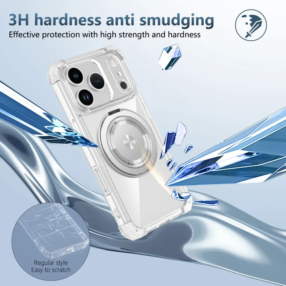 Magnetic Folding Stand Clear Armor iPhone Case