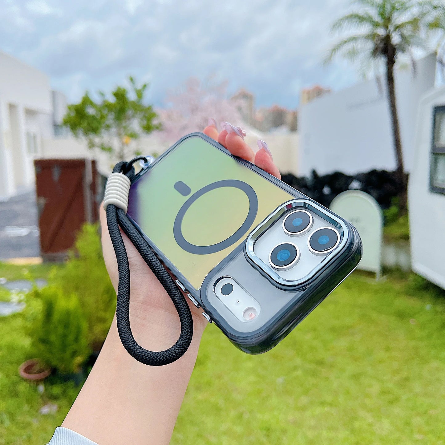 Shockproof Chameleon Magnetic Case with Wrist Strap