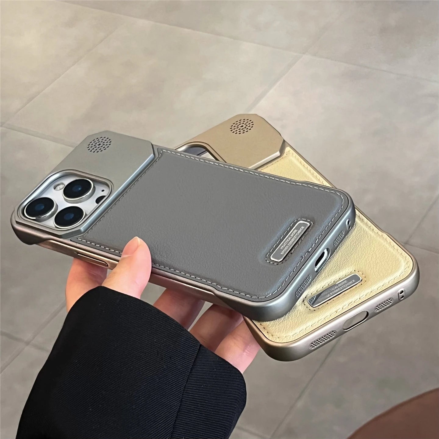 Elegant Magnetic Leather iPhone Case with Scent Diffuser