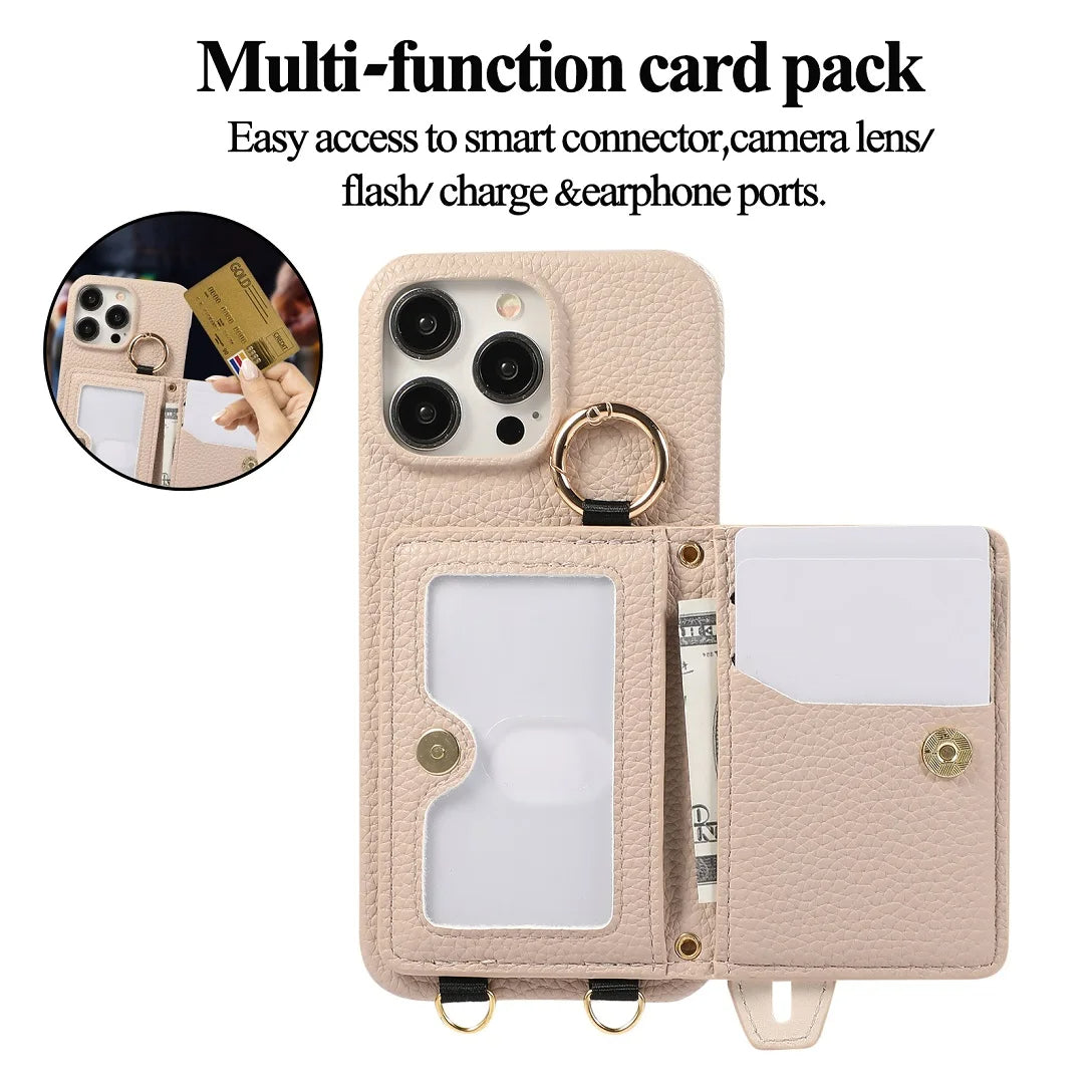 Chic Purse-Style Leather iPhone Case with Card Pocket
