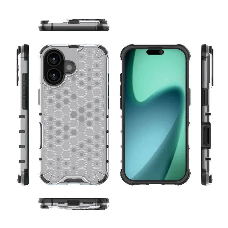 Funda rígida y resistente con diseño de panal para iPhone
