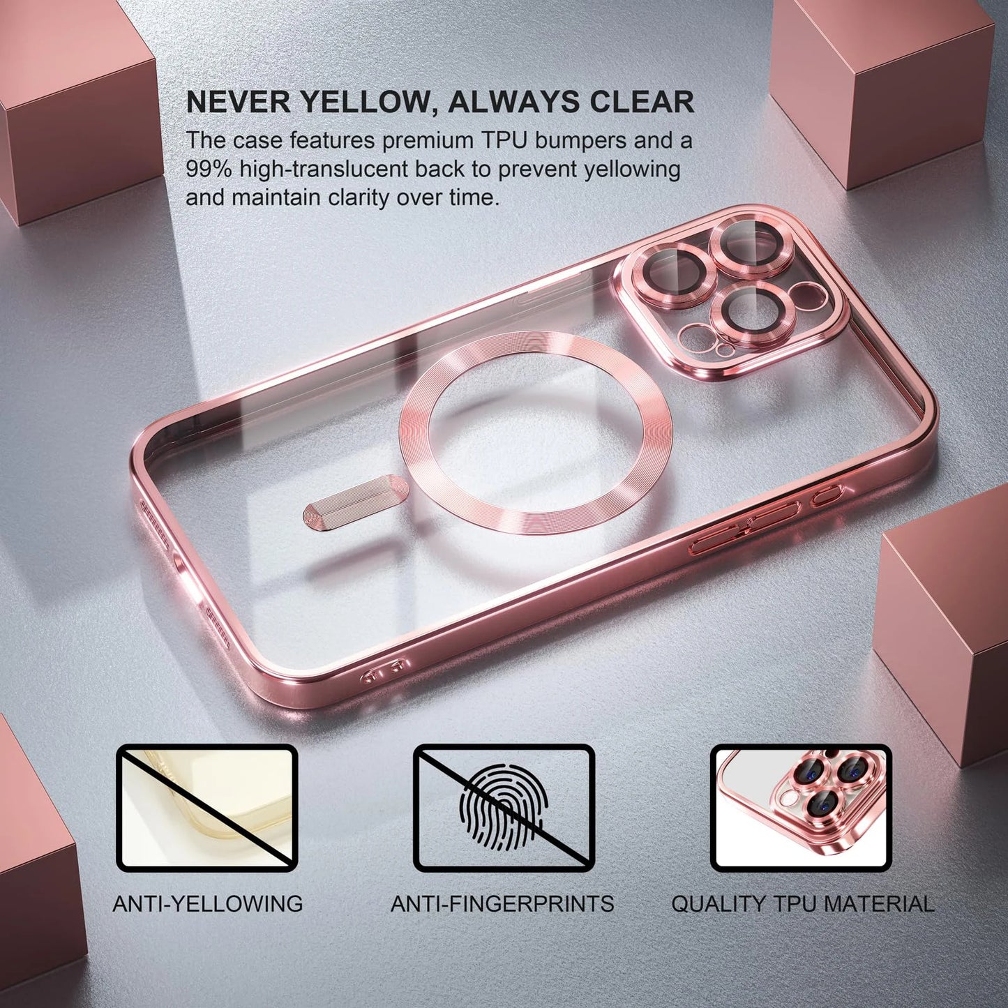 Magnetic Clear Plated iPhone Case with MagSafe