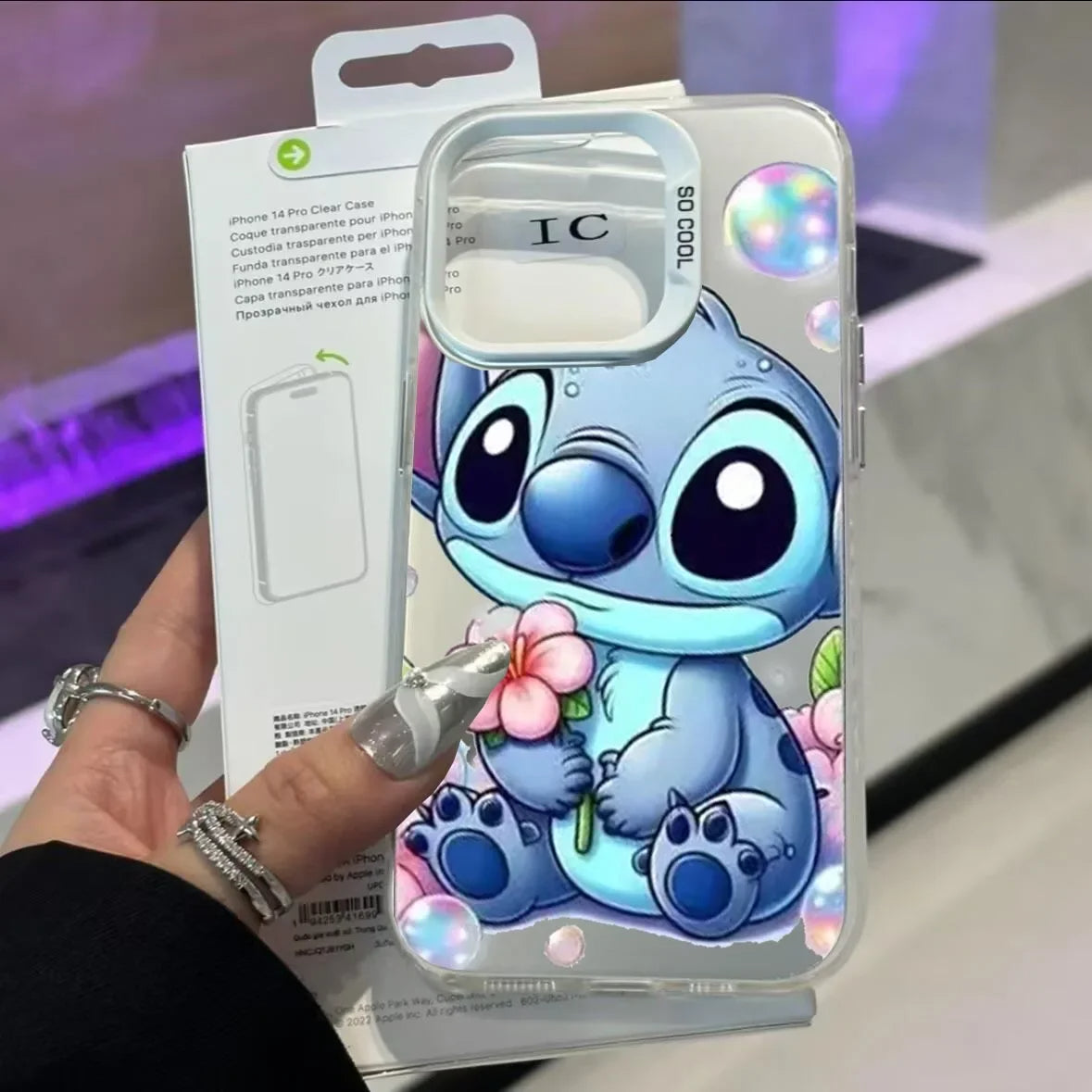 Disney Stitch Angel IMD Art Protective iPhone Case
