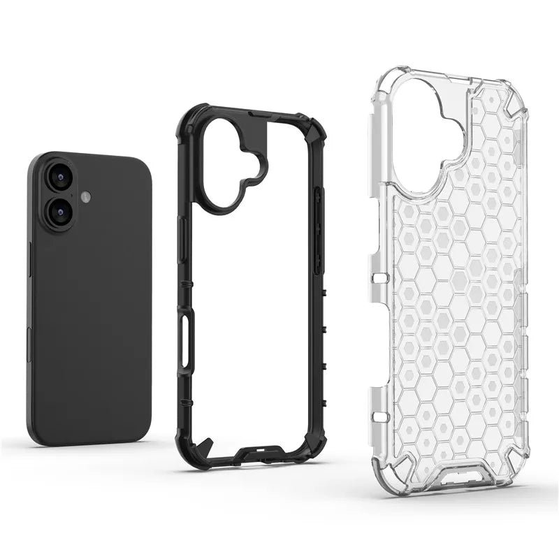 Funda rígida y resistente con diseño de panal para iPhone