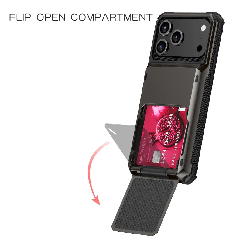 Solid Color Shockproof Flip iPhone Bumper Case