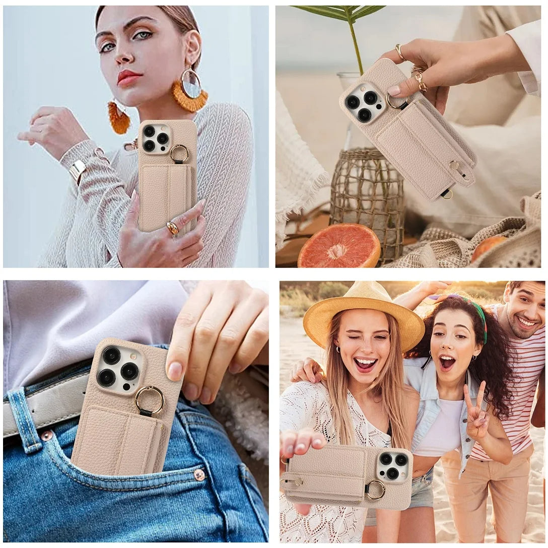Chic Purse-Style Leather iPhone Case with Card Pocket