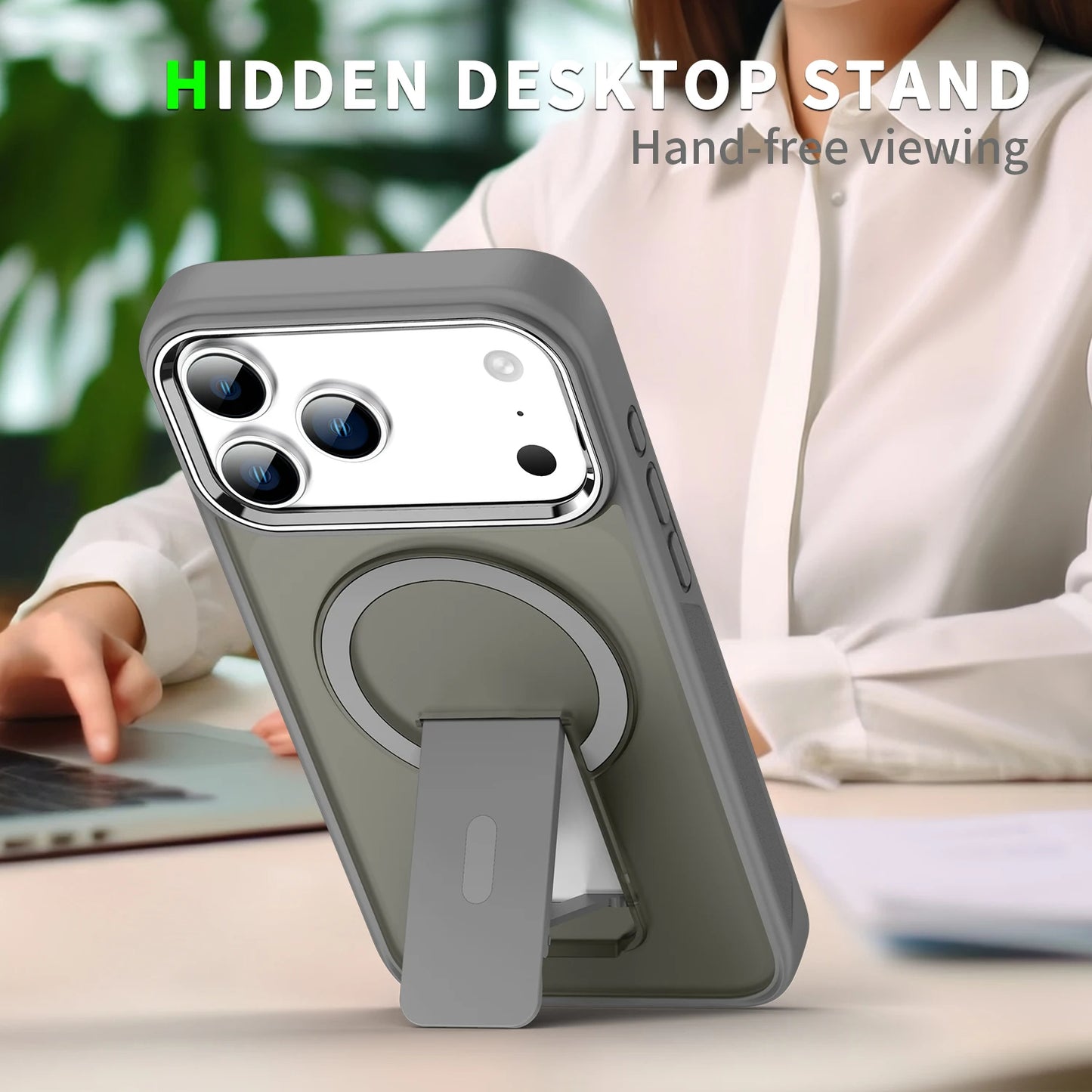 MagSafe Magnetic Case with Folding Kickstand Holder