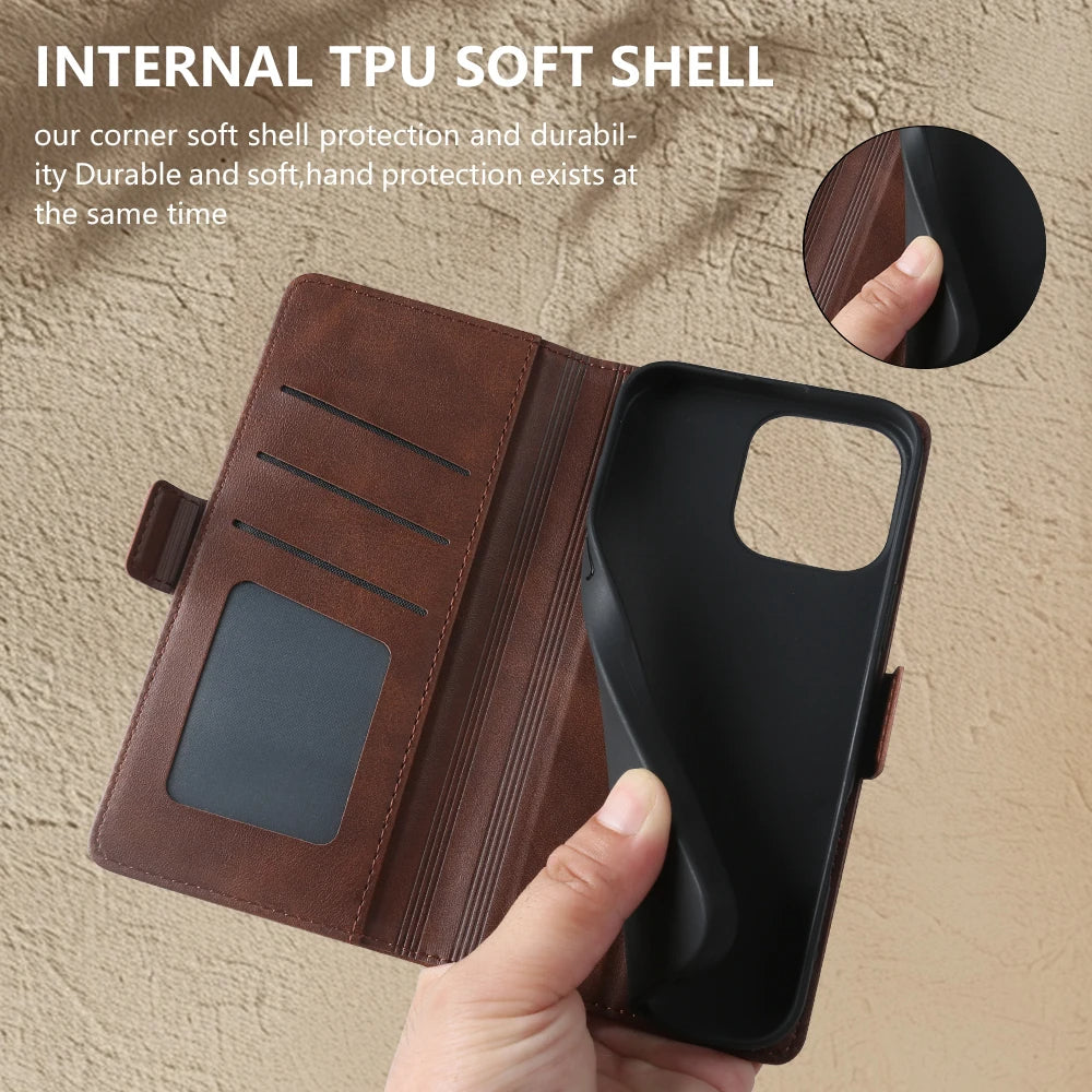 Smooth Magnetic PU Leather Case for iPhone