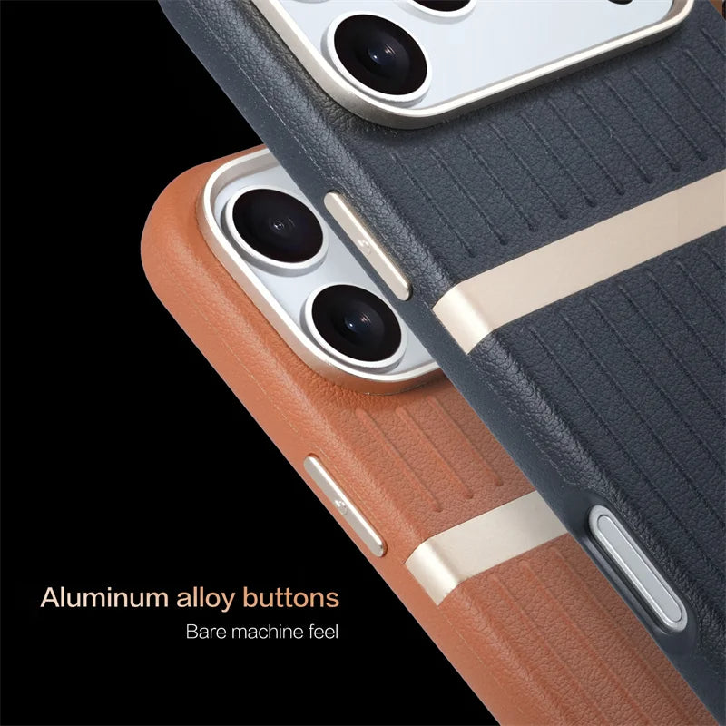 Elegant Magnetic Luggage Leather iPhone Cover