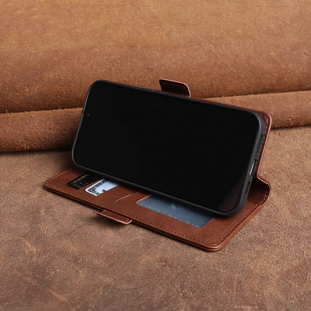 Smooth Magnetic PU Leather Case for iPhone