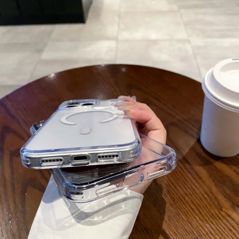 Magnetic Shockproof Wireless Charging iPhone Nude Cover