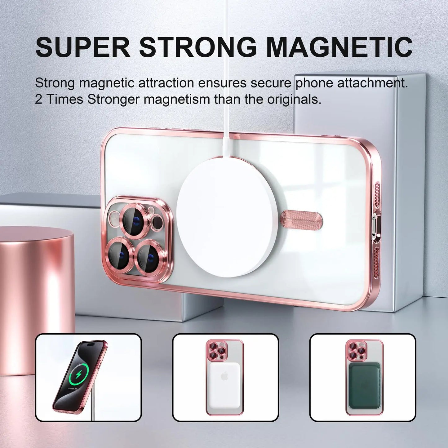 Magnetic Clear Plated iPhone Case with MagSafe