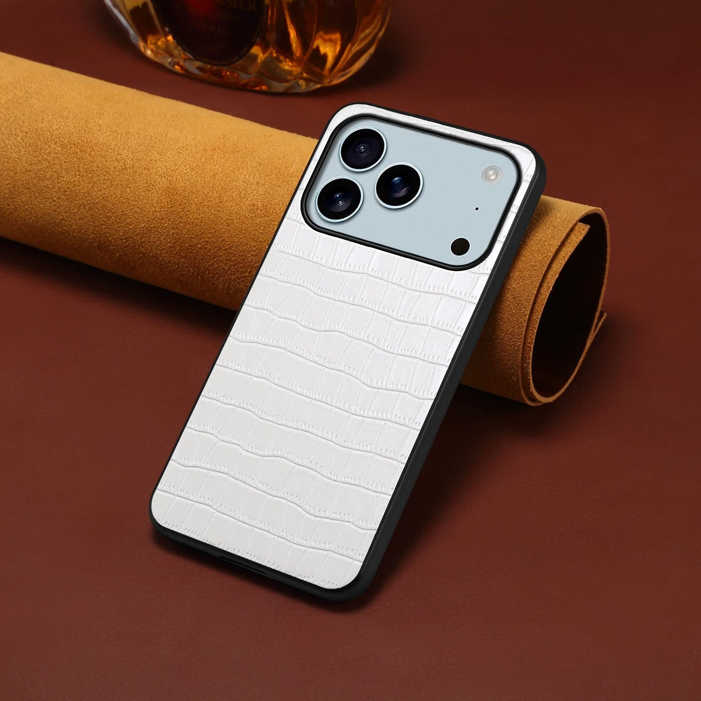 Matte Shockproof PU Leather Case for iPhone