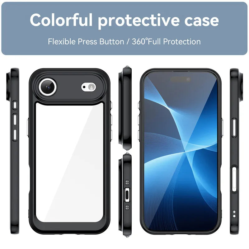 Slim Transparent iPhone Case with Shockproof Edges