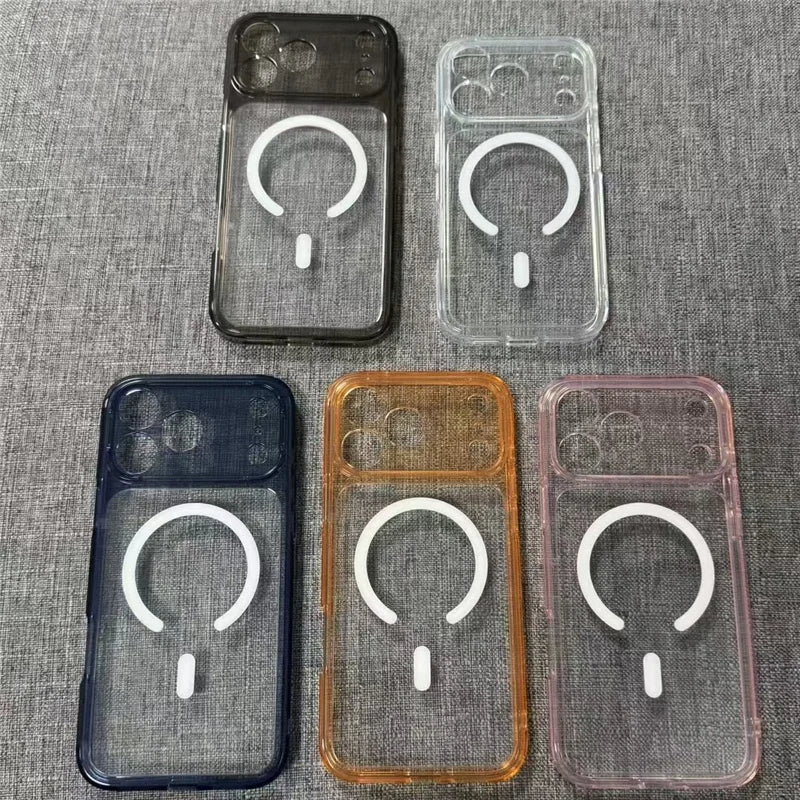 Funda MagSafe transparente de lujo a prueba de golpes para iPhone
