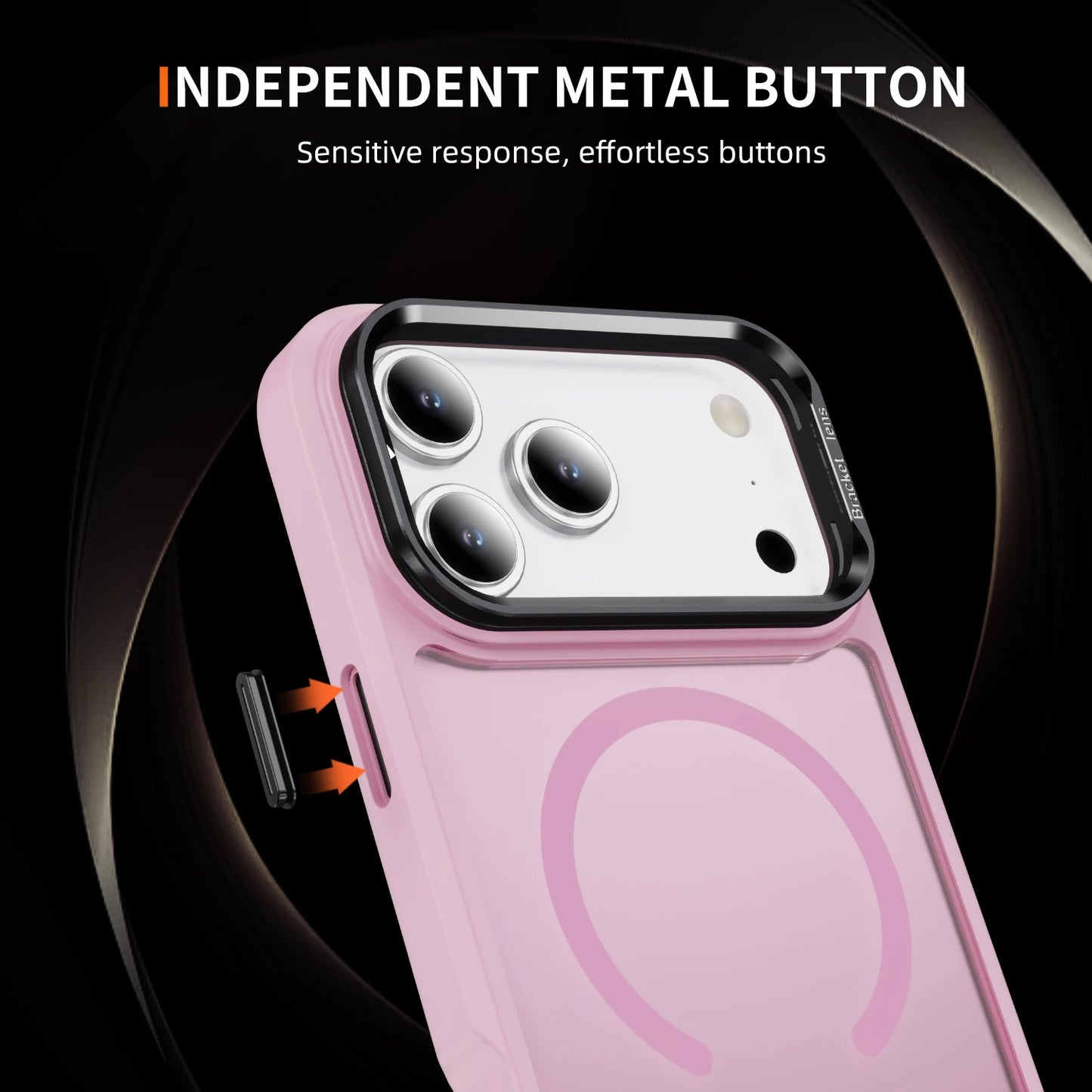 Funda acrílica MagSafe de grado militar para iPhone con soporte