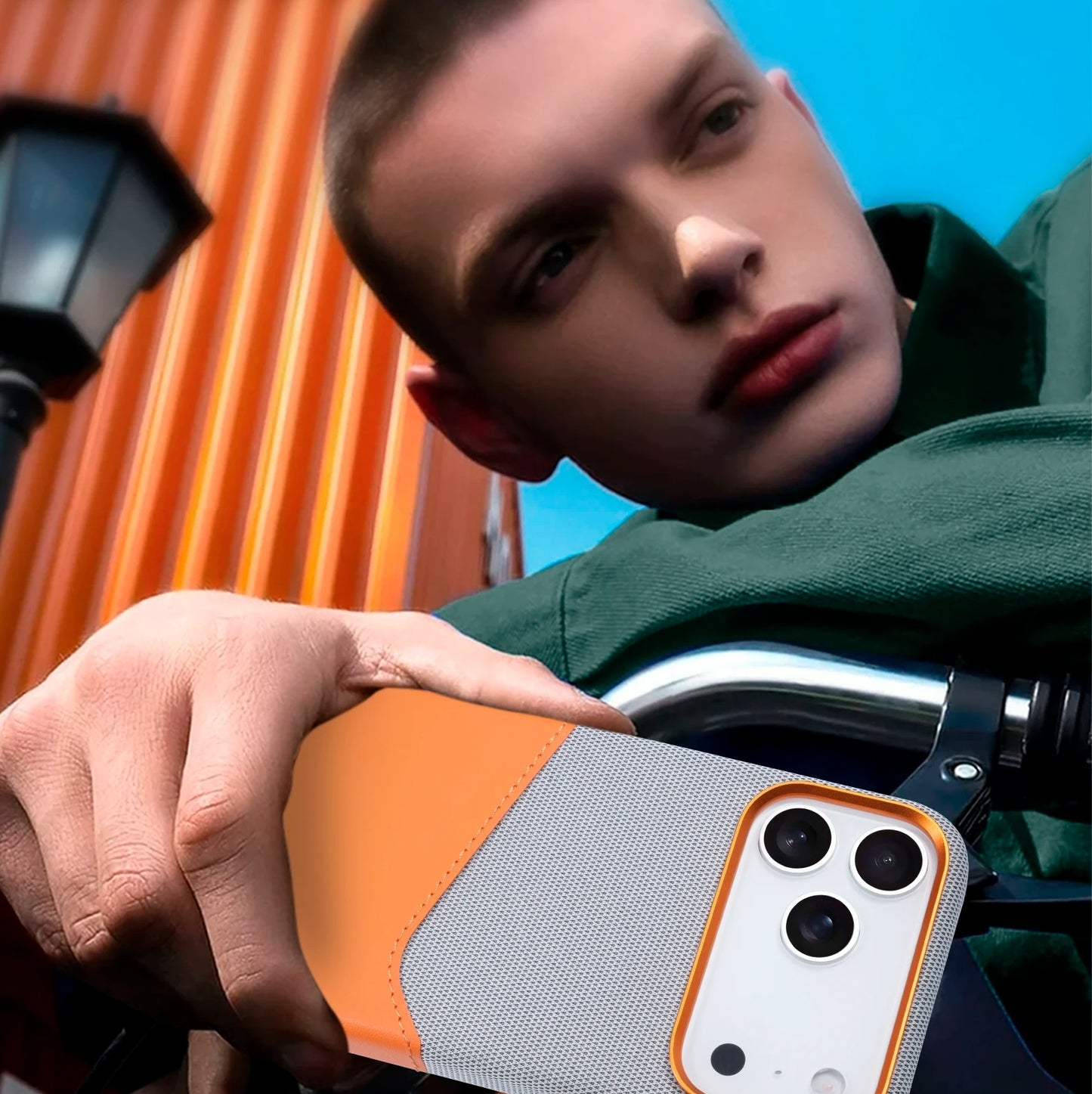 Business Leather Patchwork iPhone Case with Card Holder